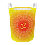 Indian Om Sign Print Round Laundry Basket