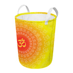 Indian Om Sign Print Round Laundry Basket