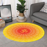 Indian Om Sign Print Round Rug