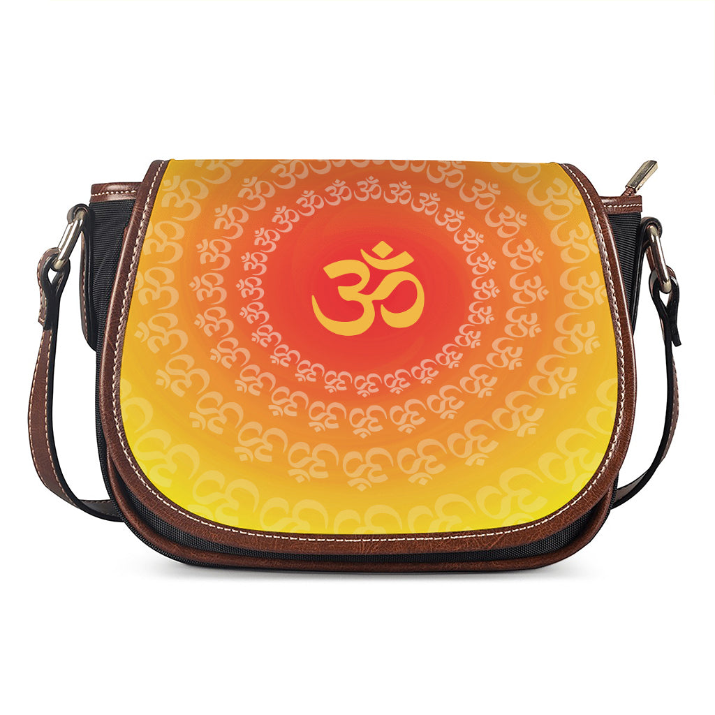 Indian Om Sign Print Saddle Bag