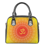 Indian Om Sign Print Shoulder Handbag