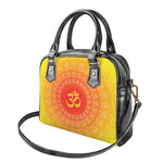 Indian Om Sign Print Shoulder Handbag