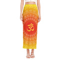 Indian Om Sign Print Side Slit Maxi Skirt