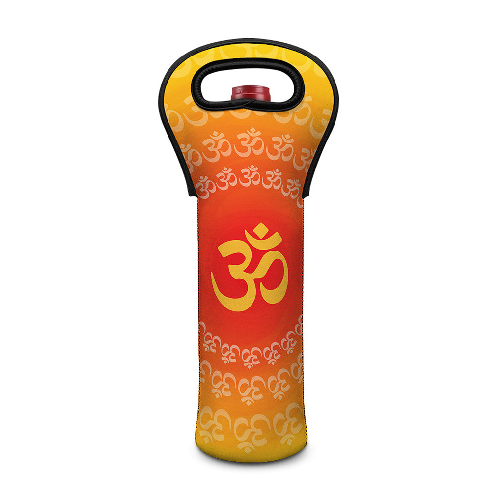Indian Om Sign Print Single Neoprene Wine Tote