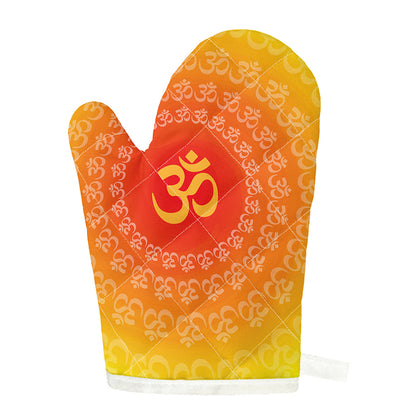 Indian Om Sign Print Single Oven Mitt