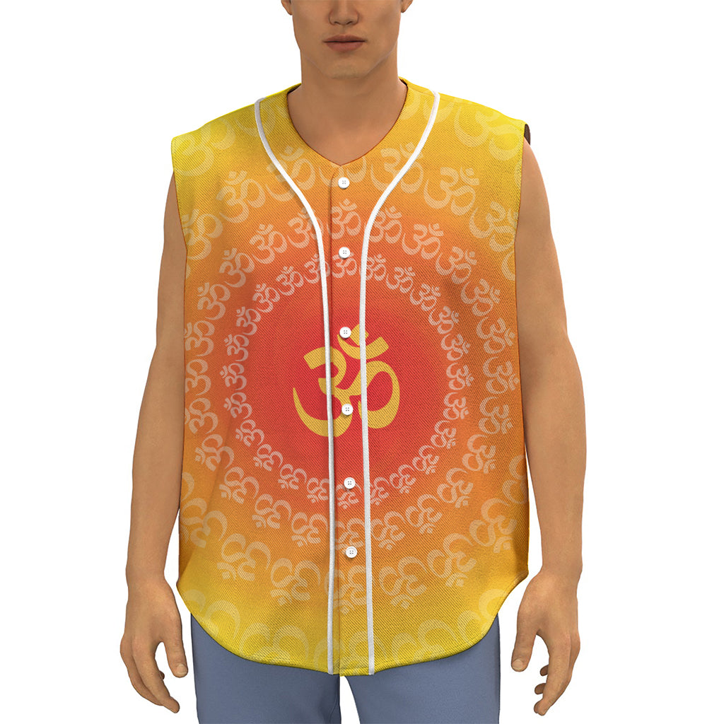 Indian Om Sign Print Sleeveless Baseball Jersey