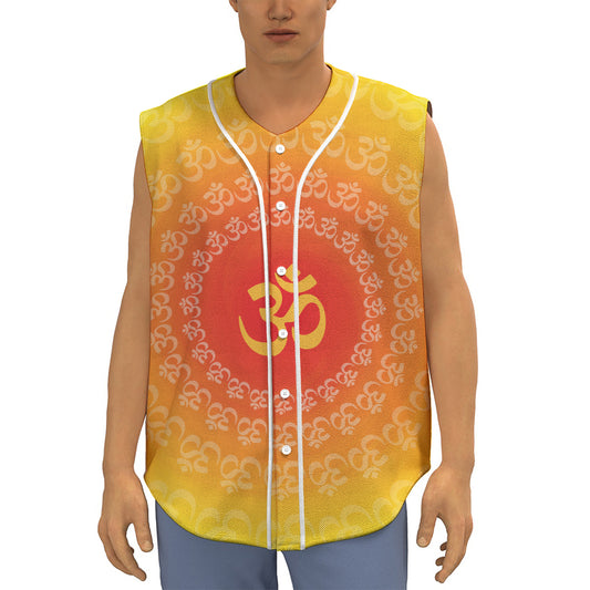 Indian Om Sign Print Sleeveless Baseball Jersey