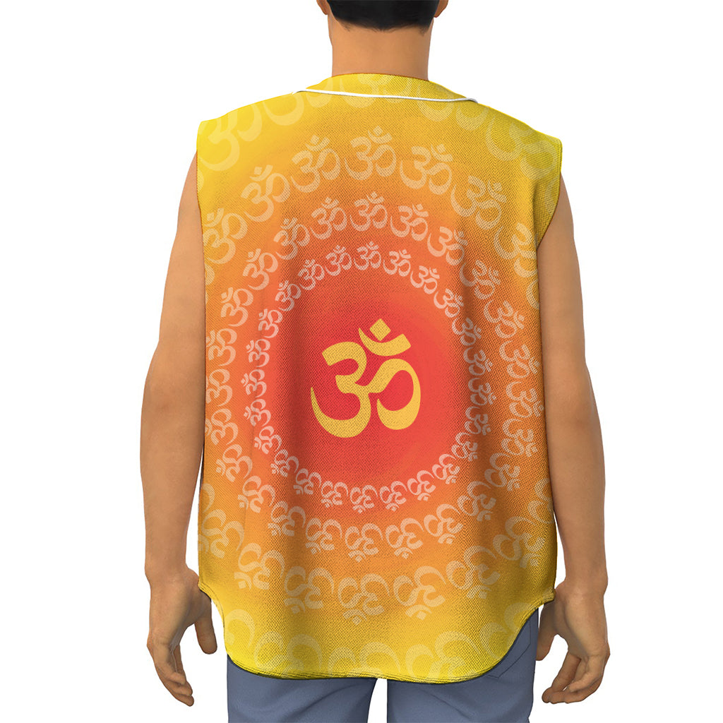 Indian Om Sign Print Sleeveless Baseball Jersey