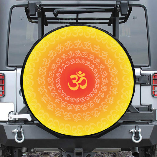 Indian Om Sign Print Tire Cover