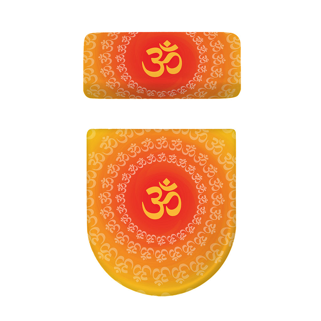 Indian Om Sign Print Toilet Lid And Tank Cover Set