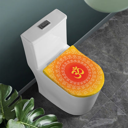 Indian Om Sign Print Toilet Lid Cover