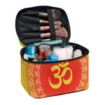 Indian Om Sign Print Travel Makeup Bag