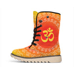 Indian Om Sign Print Winter Boots