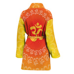 Indian Om Sign Print Women's Bathrobe