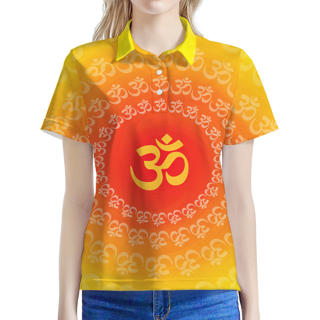 Indian Om Sign Print Women's Polo Shirt