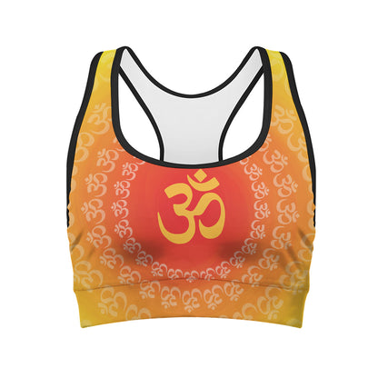 Indian Om Sign Print Women's Sports Bra