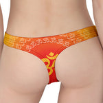Indian Om Sign Print Women's Thong