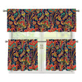 Indian Paisley Pattern Print 3 Piece Kitchen Curtains