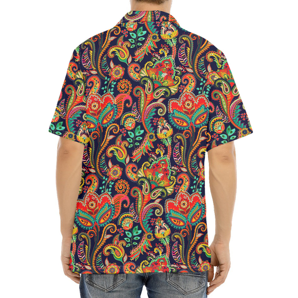 Indian Paisley Pattern Print Aloha Shirt