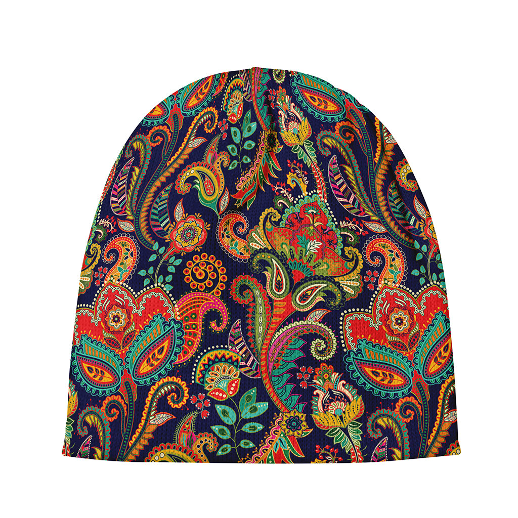 Indian Paisley Pattern Print Beanie