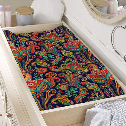 Indian Paisley Pattern Print Changing Pad Cover