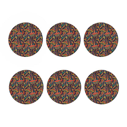 Indian Paisley Pattern Print Coaster Set