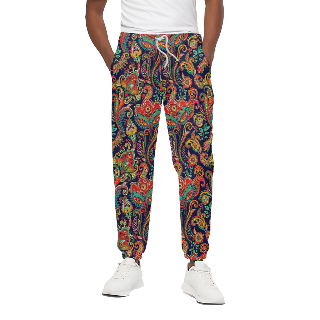 Indian Paisley Pattern Print Cotton Pants