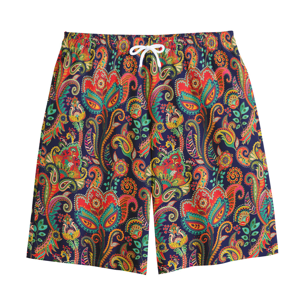 Indian Paisley Pattern Print Cotton Shorts