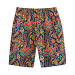 Indian Paisley Pattern Print Cotton Shorts