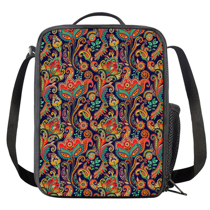 Indian Paisley Pattern Print Crossbody Lunch Bag