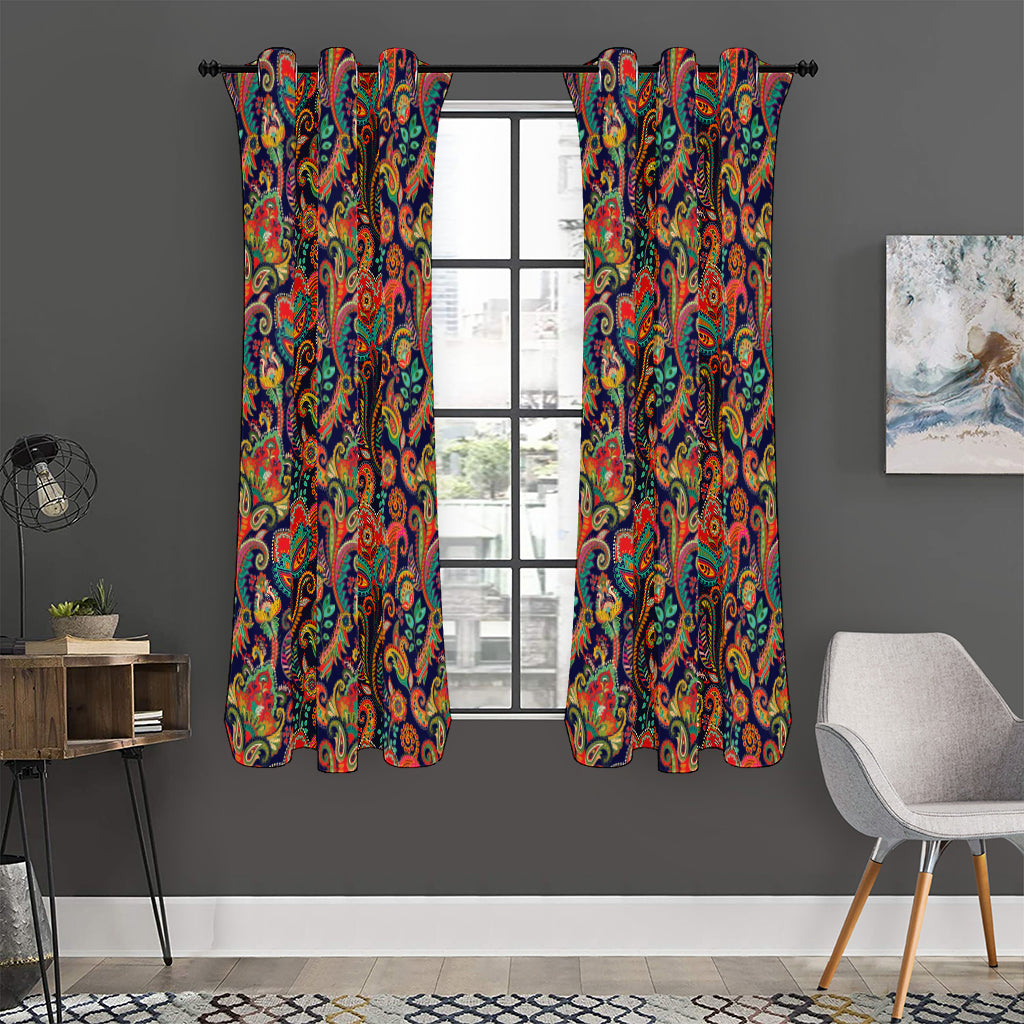 Indian Paisley Pattern Print Curtain