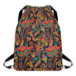Indian Paisley Pattern Print Drawstring Backpack