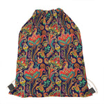 Indian Paisley Pattern Print Drawstring Bag