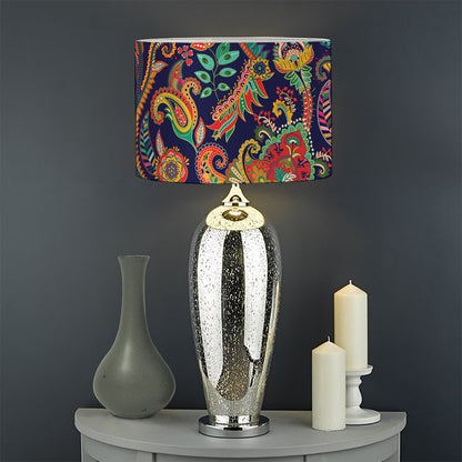 Indian Paisley Pattern Print Drum Lamp Shade