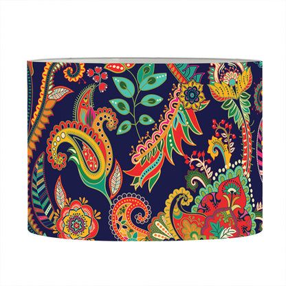 Indian Paisley Pattern Print Drum Lamp Shade