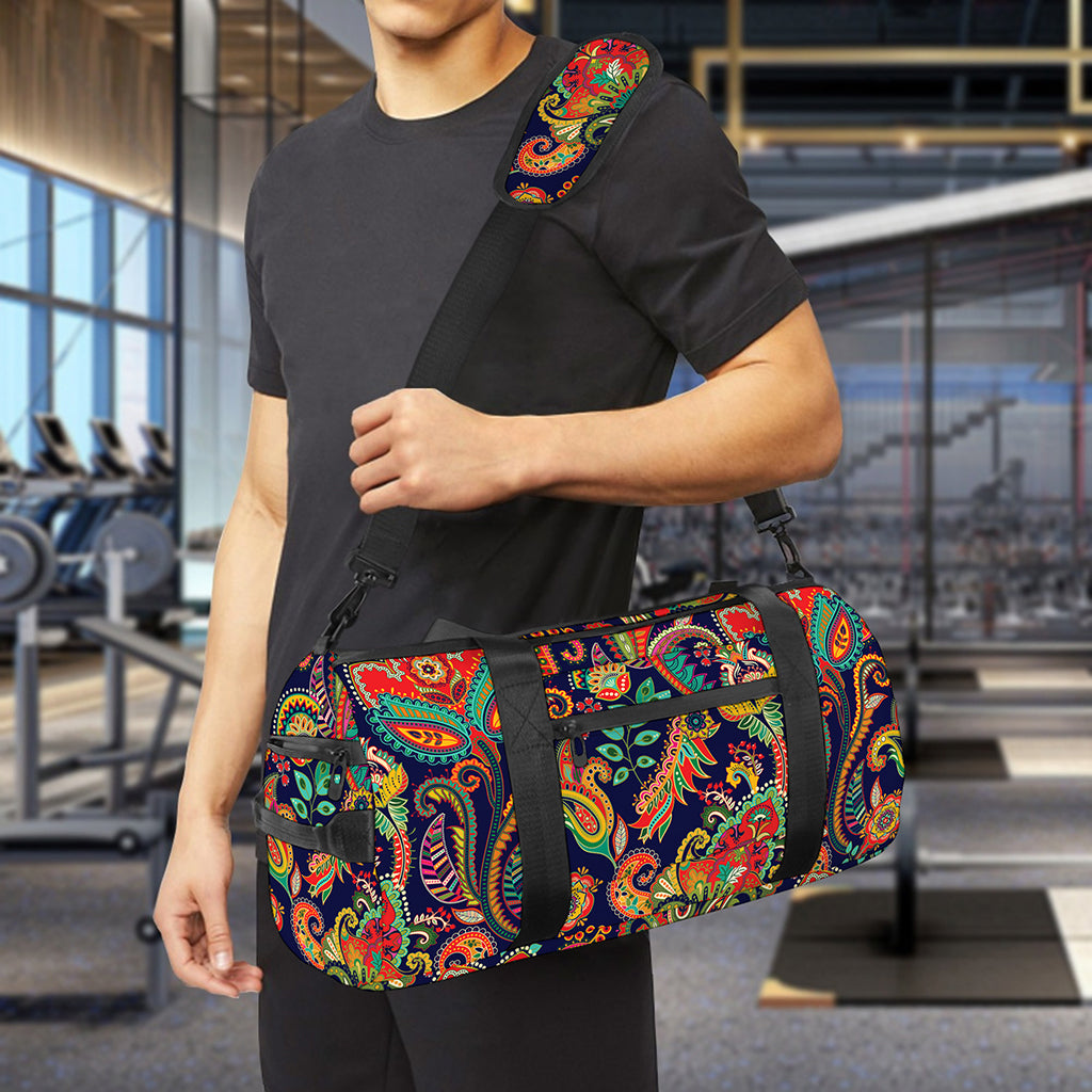 Indian Paisley Pattern Print Gym Bag