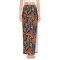 Indian Paisley Pattern Print High Slit Maxi Skirt