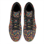 Indian Paisley Pattern Print High Top Leather Sneakers