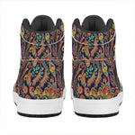 Indian Paisley Pattern Print High Top Leather Sneakers