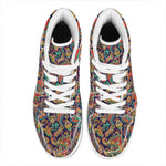 Indian Paisley Pattern Print High Top Leather Sneakers