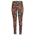 Indian Paisley Pattern Print High-Waisted Pocket Leggings