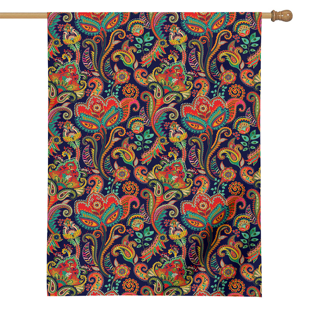 Indian Paisley Pattern Print House Flag
