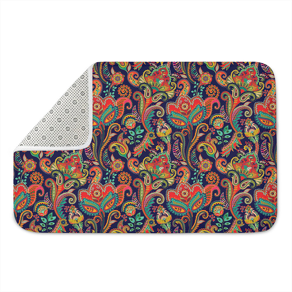 Indian Paisley Pattern Print Indoor Door Mat