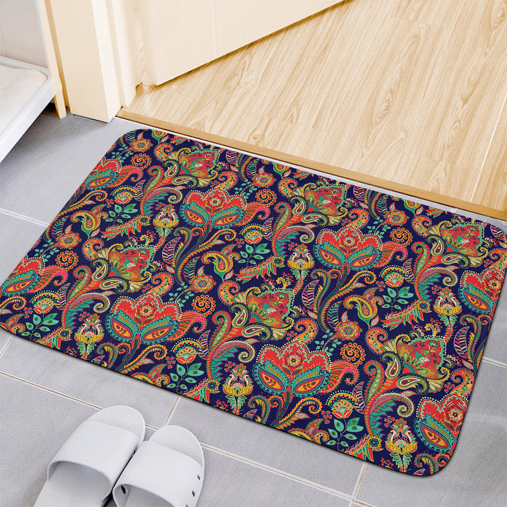 Indian Paisley Pattern Print Indoor Door Mat