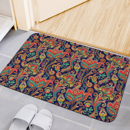 Indian Paisley Pattern Print Indoor Door Mat