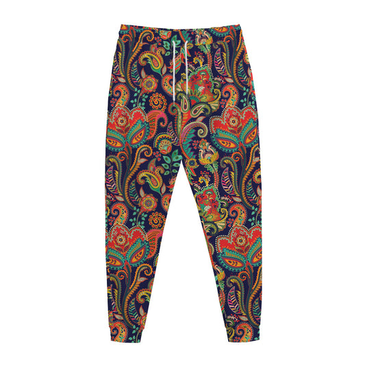 Indian Paisley Pattern Print Jogger Pants