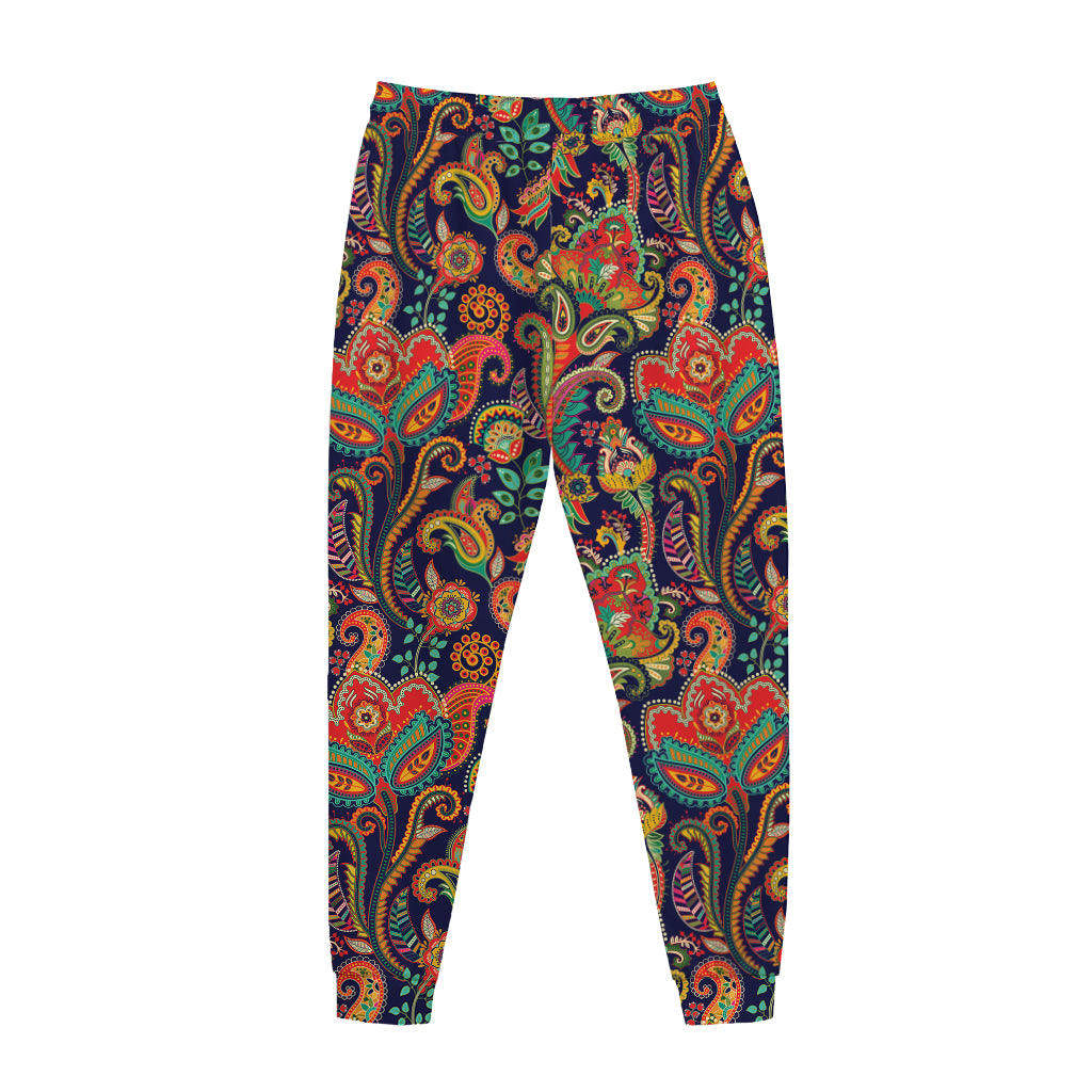 Indian Paisley Pattern Print Jogger Pants