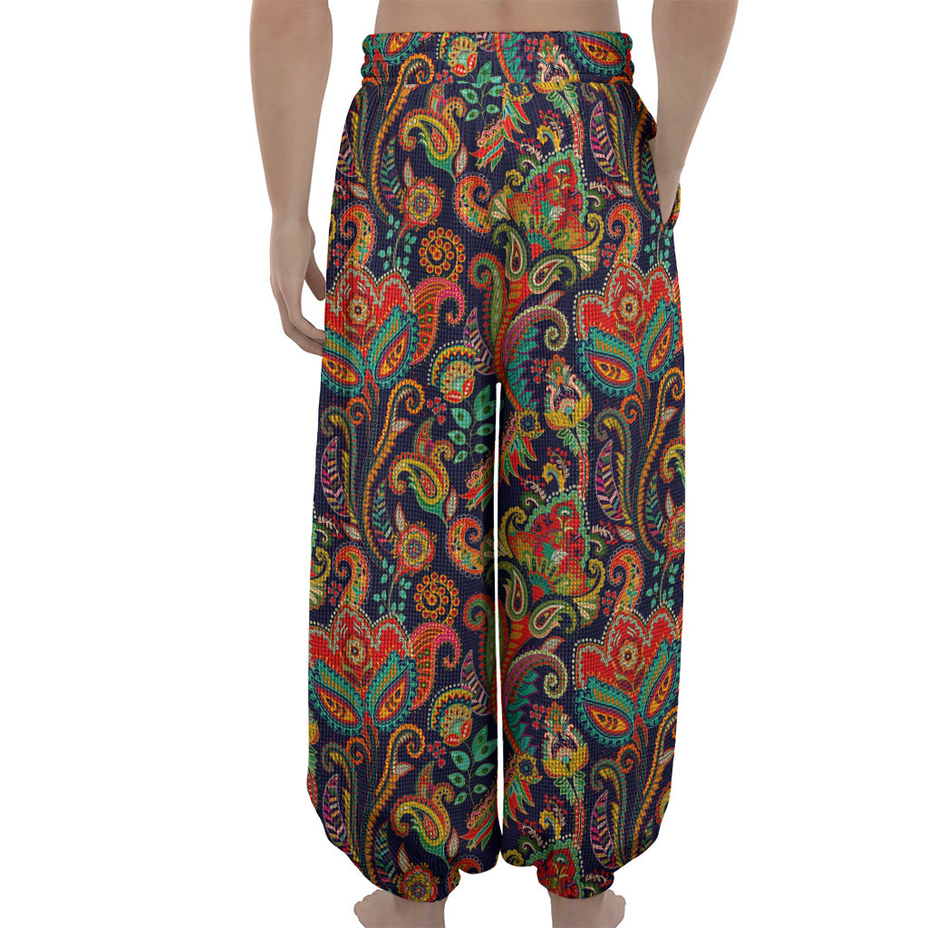 Indian Paisley Pattern Print Lantern Pants