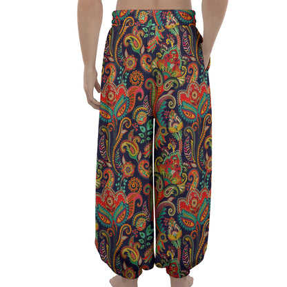 Indian Paisley Pattern Print Lantern Pants