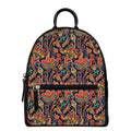 Indian Paisley Pattern Print Leather Backpack